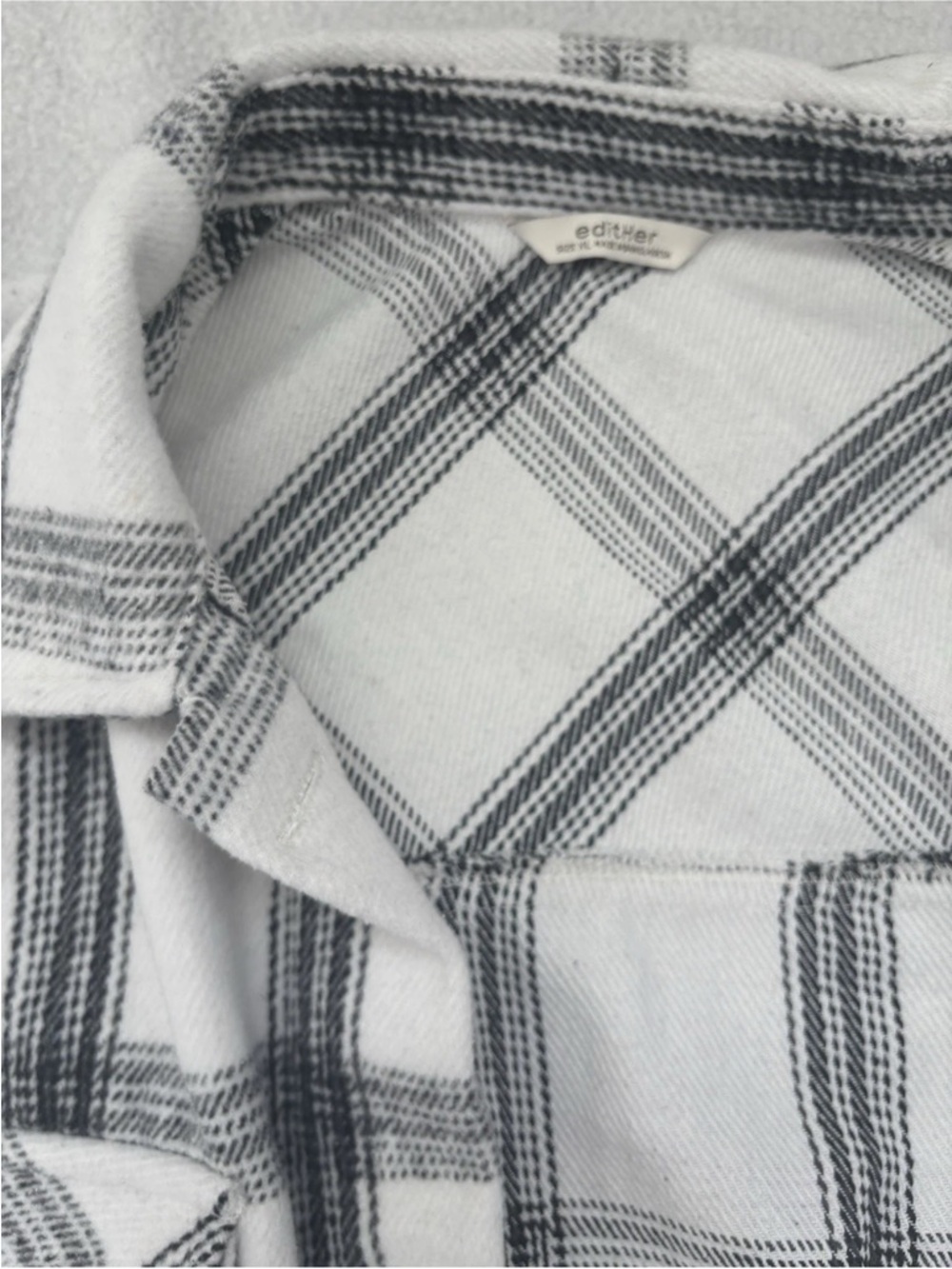 EditHer Woman’s Black And White Plaid Shacket Buffalo Check Pattern Size XL NWT - Picture 6 of 6